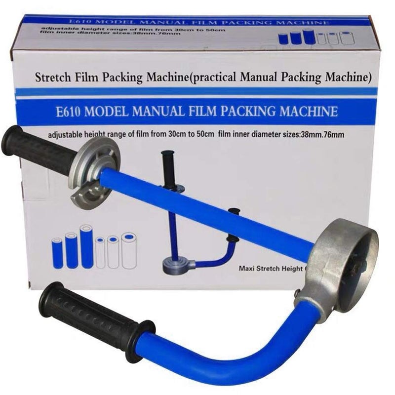 VOTOER Pallet Stretch Film Packing Machine Shrink Wrap Dispenser Holder, Hand Stretch Wrapping Tool, Adjustable Height from 12-20 inch (Blue) - Image 3